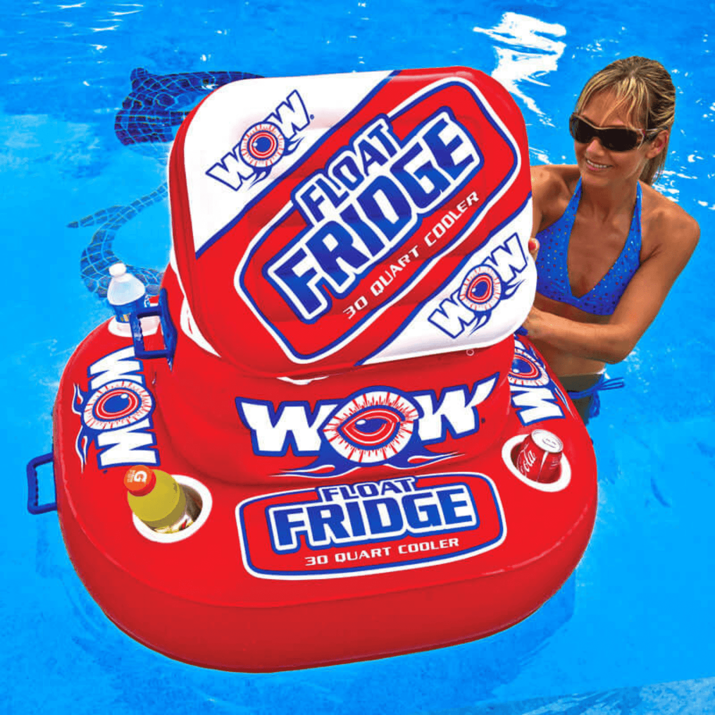 WOW Watersports Floating Fridge and Cooler For Beverages By The Pool