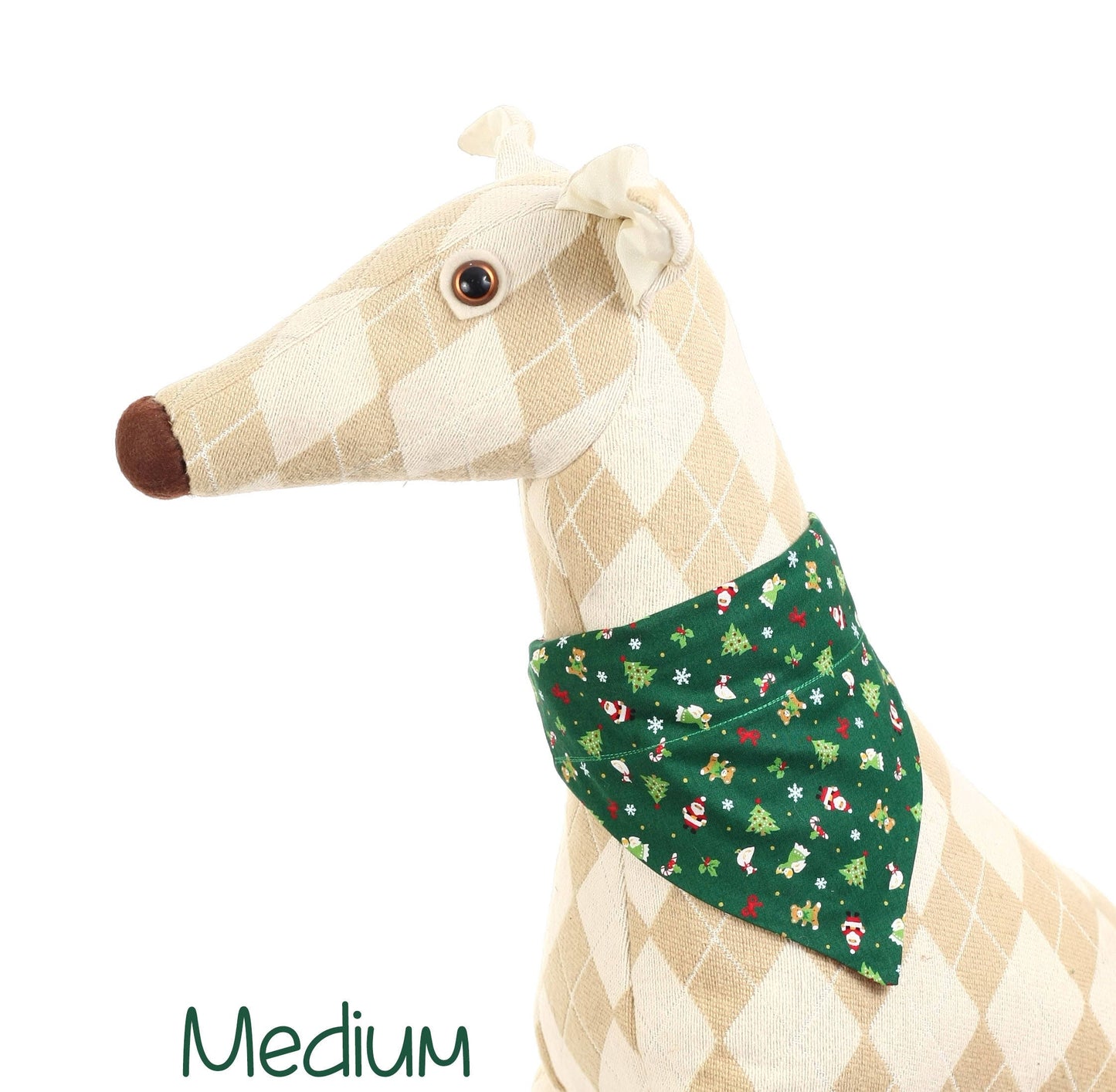 Christmas Icons on Green Pet Scarf